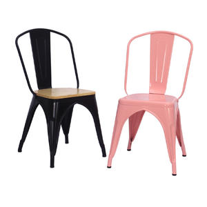 Tabourets de bar style industriel en fer, chaises de style ancien pour restaurant extérieur, café, usage domestique, chaises décontractées avec dossier. - Product Image 1