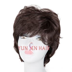 <span class=keywords><strong>Perruque</strong></span> courte ondulée brune de style européen et américain - Product Image 5