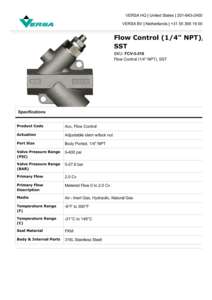 Клапан регулирования расхода VERSA FCV-3-316 - Product Image 5