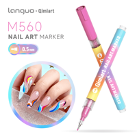 Ensemble de marqueurs pour nail art aux couleurs tendance, stylos graffiti néon fluorescents vifs en PET pour la création de designs de manucure estivaux