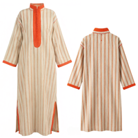 Abayas classiques en coton rayé de Dubaï, robes marocaines, robe musulmane arabe, kaftan, vêtements musulmans traditionnels, robe modeste musulmane