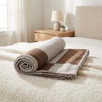 Manufacture directe 100% laine Jacquard matelassé couverture solide tissé conception bas prix double taille portable pour la maison hôtel Offre Spéciale