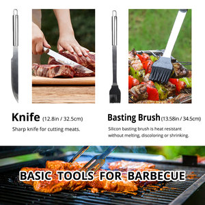 Barbekü eşyası seti paslanmaz çelik profesyonel barbekü aksesuarları ızgara aracı çanta ile taşıması kolay - Product Image 4