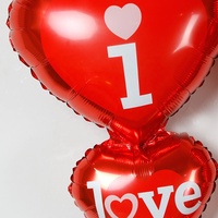 Grand ballon en aluminium en forme de cœur joint « Je t'aime » pour la Saint-Valentin, les mariages et les fêtes