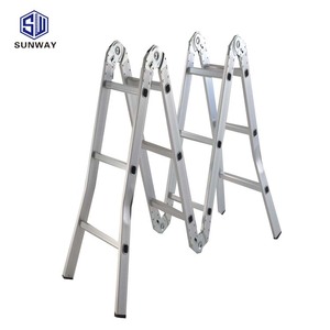 Bán chạy nhất chống trượt sức mạnh gấp đa mục đích mở rộng nhôm 4*3 bước có thể gập lại thang - Product Image 6