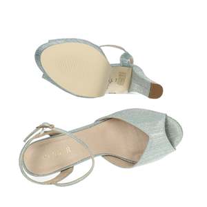 Menbur Sandale à talons pour femme 24160 avec bride à la cheville et plateforme argentée - Product Image 6