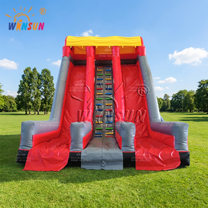 Toboggan aquatique gonflable commercial WINSUN USA pour adultes et enfants, toboggan aquatique noir gonflable - Product Image 1