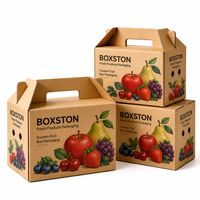 Boîtes d'emballage pour fruits et légumes en carton ondulé, personnalisées, imprimées, en matériaux recyclés, imperméables, avec gaufrage et logo, vente en gros