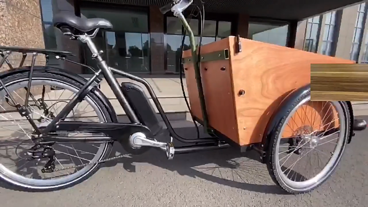 子供用木製ボックス付き3輪電動自転車電動カーゴバイク家族用カーゴ