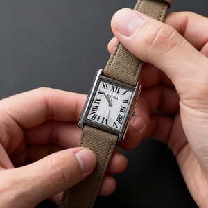 นาฬิกาข้อมือผู้ชายคุณภาพสูง CILOA, นาฬิกาควอตซ์ปรับแต่งได้, สไตล์มืออาชีพ, นาฬิกาควอตซ์ทรงสี่เหลี่ยมสีน้ำตาลกันน้ำ - Product Image 3