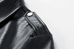 Giacca da Moto in Pelle Goffrata Coccodrillo per <span class=keywords><strong>Uomo</strong></span>, Cappotto Biker con Zip Asimmetrica, Giacca Casual Streetwear in Pelle PU per <span class=keywords><strong>Uomo</strong></span>, 3 Colori - Product Image 6