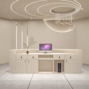 Bàn tiếp tân cong tối giản cho phòng khám văn phòng làm đẹp thanh toán bàn Bàn Nửa Tròn văn phòng nhỏ tiếp tân bàn LED - Product Image 6