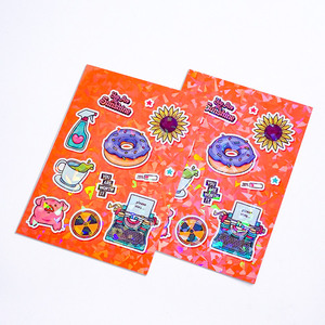 Etiqueta Adhesiva troquelada para niños, diseño de logotipo personalizado, barata, hoja cuadrada - Product Image 1