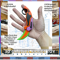 Couteau Karambit Mini Pliant Portable à Griffe de Gravité en Plastique Imprimé en 3D Promotionnel