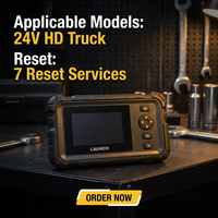 LAUNCH CRP129 HD Elite 24V Herramienta de Diagnóstico para Camiones Pesados, Todos los Sistemas, 7 Servicios, Límite de Velocidad, Inyector, DPF, Escáner OBD2