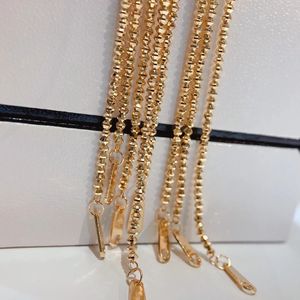 Xinfly Manufacture Wholesale Brand Jewelry 18k Yellow Gold Wrist Chain Luxury Dainty Laser Bead Bracelet for <b>Men</b> - Product Image 3