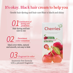 Tinta per Capelli <span class=keywords><strong>Permanente</strong></span> Nera Ciliegia Rossa 72 Ore Source Factory Cover Grey, Crema Colorante alle Erbe <span class=keywords><strong>Senza</strong></span> <span class=keywords><strong>Ammoniaca</strong></span> 500ml*2 Per Tutti i Tipi di Capelli - Product Image 3
