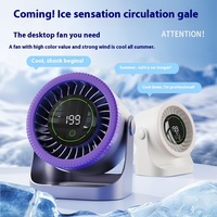 Ventilateur de bureau mural silencieux avec affichage numérique, rechargeable par USB, haute vitesse, portable, mini ventilateur de table pour voyage, camping, voiture
