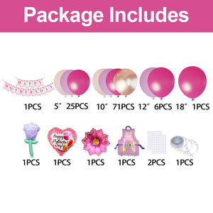Kit d'arche de ballons en latex rose pour décoration de fête avec ballon cœur en feuille d'aluminium pour la fête des mères - Product Image 5