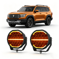 SHOWLIGHTS Phare de conduite LED 9 pouces ECE R149 150W 12000LM E-Mark IP68, projecteur auxiliaire rond avec feu de position blanc et ambre