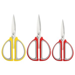 Household Stainless Steel <b>Scissors</b> Yellow Red Handle Straight Head Tailor Use <b>Kitchen</b> Office Heavy Duty Cut - Product Image 4