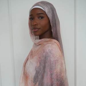 2025 <b>Modal</b> Printed Color Blocking Traditional <b>Hijab</b> for Muslim Women for Daily Use During Summer Multifunction - Product Image 1