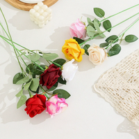Rose artificielle en soie imitation, faite à la main, réaliste, style européen, pour la décoration de la maison, les arrangements de mariage, mur de fleurs