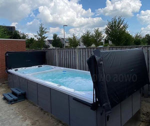 Bain à remous extérieur <span class=keywords><strong>piscine</strong></span> <span class=keywords><strong>pas</strong></span> <span class=keywords><strong>cher</strong></span> avec couverture automatique 4 personne jacuzzier & nager spa tube chaud extérieur Villa Jardin Baignoire - Product Image 6