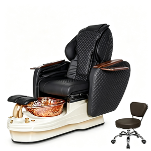 Fauteuil de pédicure de luxe électrique avec massage et bassin en verre, fauteuil de massage des pieds pour salon de beauté des ongles - Product Image 3