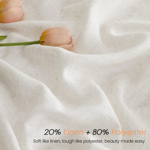 Cortinas DaiRui Personalizables Estilo Lino Beige Semi-Opacas con Ojales para Dormitorio y Sala de Estar - Product Image 2