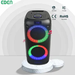professional Dual 6.5 inch Speaker super bass wireless microphone charger Private Portable Box Party Speaker audio system sound