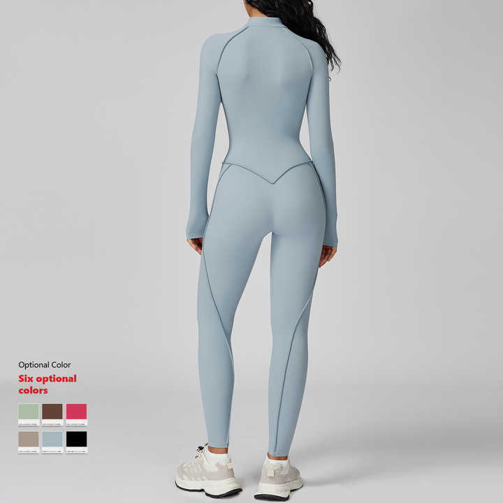XW-ELT9326 Quick Dry Long Sleeve One Piece Sports Running Zipper ...