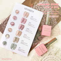 15ml UV Gel Linglong Stone Magnetic Cat Eye 6-Warna Tahan Air Cat Kuku dengan Botol yang Dapat Disesuaikan untuk Seni Kuku