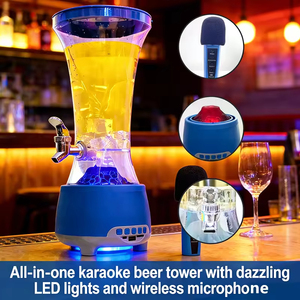 Disfruta de la cerveza o las bebidas escuchando <span class=keywords><strong>música</strong></span> y cantando <span class=keywords><strong>canciones</strong></span> con un altavoz inalámbrico Bluetooth con micrófono. - Product Image 6