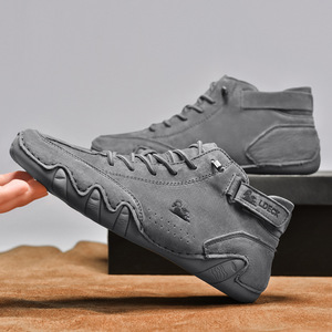 รองเท้าแฟชั่นสุดฮิต ไซส์ใหญ่ 35-50 รองเท้าลำลองทรงหุ้มข้อ พื้นเรียบ หนังแท้ สำหรับผู้ชาย - Product Image 6