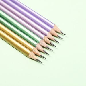 Ensemble de crayons peints, fournitures de bureau, crayons ronds HB de 7 pouces en bois de peuplier avec gomme de couleur - Product Image 1
