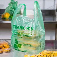 Sac de T-shirt dégradable compostable en PLA sac biodégradable à bas prix pour l'emballage des aliments et des légumes sacs individuels en plastique