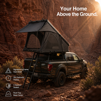 Tente de toit rigide triangulaire en aluminium Zentopia pour 2-3 personnes, imperméable, avec échelle pour SUV 4x4 tout-terrain, quatre saisons, hydraulique
