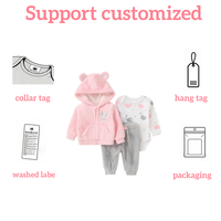 Ensemble de vêtements pour bébé d'hiver en trois pièces, unisexe, combinaison à manches longues, sweat-shirt à capuche, épais et chaud, ensemble de vêtements pour bébé personnalisé