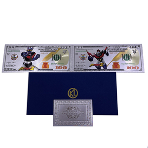 Nueva Llegada Anime <span class=keywords><strong>Mazinger</strong></span> Z Billete de Plástico Bañado en Plata de 100 Dólares Colección de Tarjetas de Dibujos Animados - Product Image 4