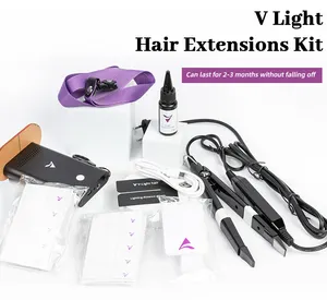 Penjualan terlaris 2024 grosir kualitas terbaik cahaya V mesin ekstensi rambut Set V cahaya ekstensi rambut manusia