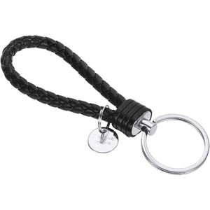 Llavero de cuero trenzado hecho a mano con anilla de acero inoxidable, colgante de coche de diseño para hombre, correa de sujeción, accesorios de moda para mujer - Product Image 1