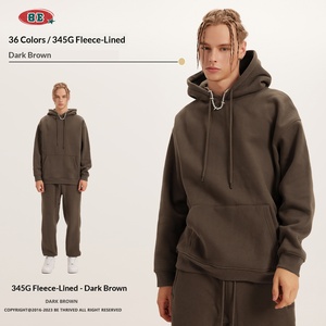 Conjunto Deportivo para Hombre, Otoño/Invierno, Marca Americana de Moda, Sudadera Holgada y Pantalones Gruesos de Terciopelo, Color Sólido - Product Image 2