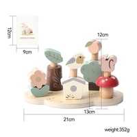 Animaux de la forêt en bois pour jouets éducatifs Montessori, jouets d'empilage pour la motricité fine, pour les enfants de 3 à 6 ans, vente en gros