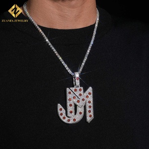 Hip Pop Moissanite Jewelry <b>Iced</b> <b>Out</b> Pendant 925 Silver Moissanite Custom Pendant Sparkling jewelry - Product Image 4