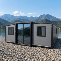 Maison préfabriquée mobile extensible directement de l'usine, 2 chambres 1 salle de bain, maison mobile, résidence familiale en acier léger résistante au vent, au feu et au froid