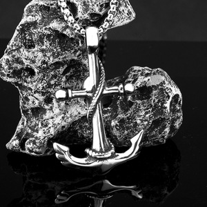 Collar de Acero Inoxidable con Colgante de Calavera y Ancla para Hombre, Joyería Temática, Regalo Único - Product Image 4