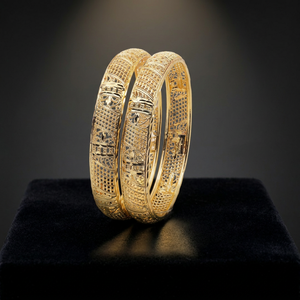 ALEX JEWELRY Tinte para mujer, Latón chapado en oro, relleno de oro, brazalete de formación de boda tradicional de lujo, Pulseras de Moda - Product Image 3