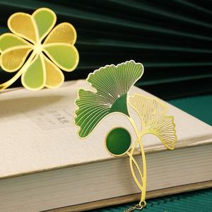 All'ingrosso 24k placcatura in oro ottone e acciaio inox lega di piante foglie rosa loto segnalibro con catena Souvenir o modello - Product Image 1