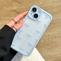 Coque de téléphone antichoc en TPU bleu avec support pour iPhone 17 Pro Max/15 Pro Max 12/11 16 Pro - Design transparent